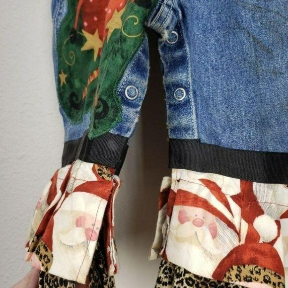 Baby Gap Santa Design Girls 12-18 Months‎ Denim Overalls - Picture 9 of 13